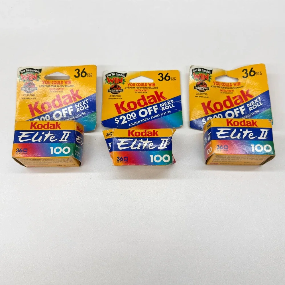 Kodak Ektachrome Elite II 100 35mm Film 36 Expired 1998 Jurassic Park 3 Rolls